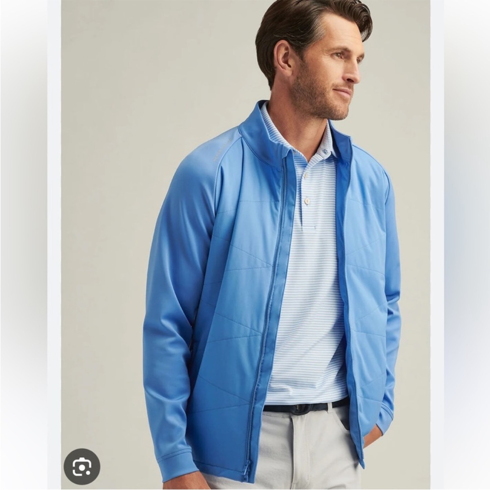 Peter Millar Men's Merge Sea Blue Full-Zip Performance Jacket Size L NWT